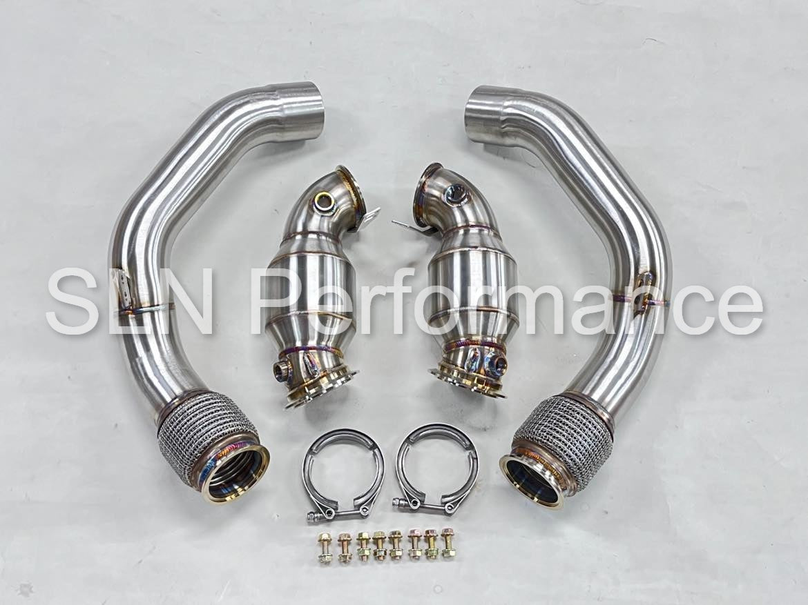 SLN BMW F90 M5 M8 Sports Cat Downpipes 2017+ | BMW F91/F92/F93 M8 S63M 2020+